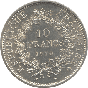 1970 SILVER 10 FRANCS FRANCE ( UNC ) - WORLD SILVER COINS - Cambridgeshire Coins
