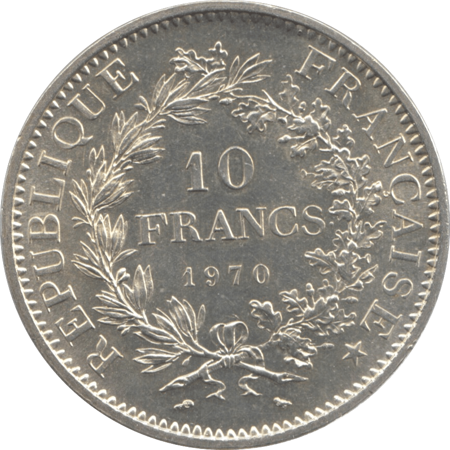 1970 SILVER 10 FRANCS FRANCE ( UNC ) - WORLD SILVER COINS - Cambridgeshire Coins