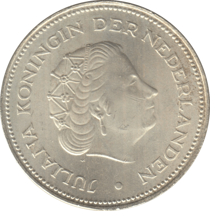 1970 SILVER 10 GULDEN NETHERLANDS QUEEN JULIANA 10 - WORLD SILVER COINS - Cambridgeshire Coins