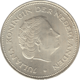 1970 SILVER 10 GULDEN NETHERLANDS QUEEN JULIANA 10 - WORLD SILVER COINS - Cambridgeshire Coins