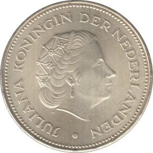 1970 SILVER 10 GULDEN NETHERLANDS QUEEN JULIANA 1 - WORLD SILVER COINS - Cambridgeshire Coins