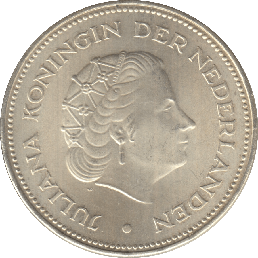 1970 SILVER 10 GULDEN NETHERLANDS QUEEN JULIANA 1 - WORLD SILVER COINS - Cambridgeshire Coins