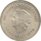 1970 SILVER 10 GULDEN NETHERLANDS QUEEN JULIANA 1 - WORLD SILVER COINS - Cambridgeshire Coins