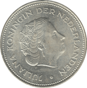 1970 SILVER 10 GULDEN NETHERLANDS QUEEN JULIANA 2 - WORLD SILVER COINS - Cambridgeshire Coins