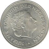 1970 SILVER 10 GULDEN NETHERLANDS QUEEN JULIANA 2 - WORLD SILVER COINS - Cambridgeshire Coins