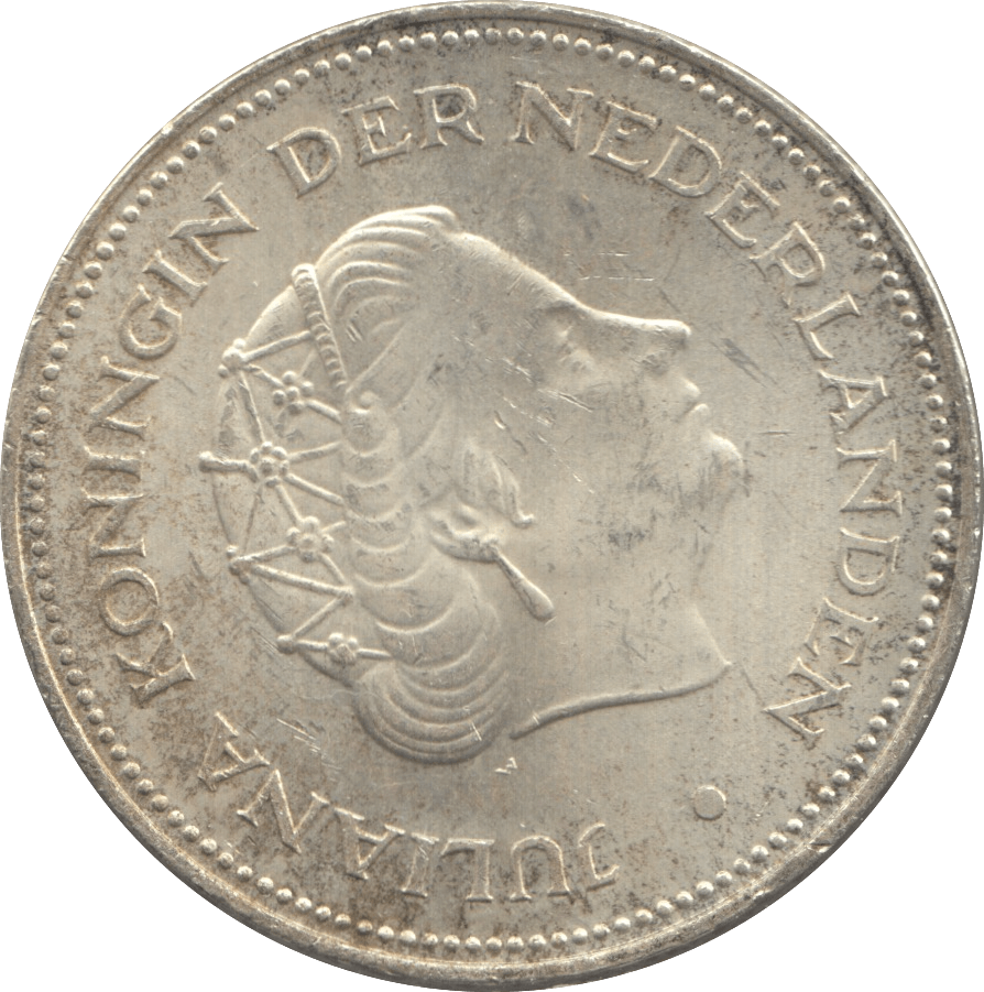 1970 SILVER 10 GULDEN NETHERLANDS QUEEN JULIANA 4 - WORLD SILVER COINS - Cambridgeshire Coins