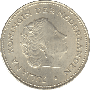 1970 SILVER 10 GULDEN NETHERLANDS QUEEN JULIANA 5 - WORLD SILVER COINS - Cambridgeshire Coins