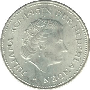 1970 SILVER 10 GULDEN NETHERLANDS QUEEN JULIANA 6 - WORLD SILVER COINS - Cambridgeshire Coins