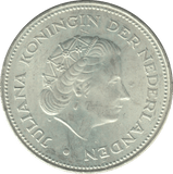 1970 SILVER 10 GULDEN NETHERLANDS QUEEN JULIANA 6 - WORLD SILVER COINS - Cambridgeshire Coins