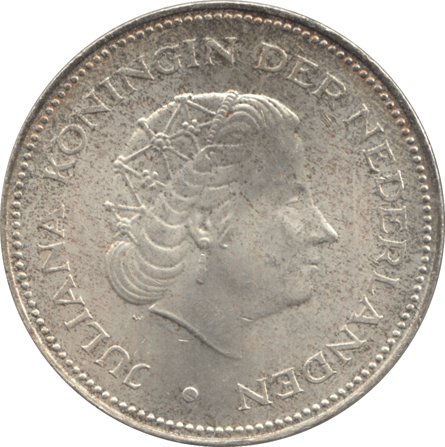 1970 SILVER 10 GULDEN NETHERLANDS QUEEN JULIANA 7 - WORLD SILVER COINS - Cambridgeshire Coins