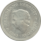 1970 SILVER 10 GULDEN NETHERLANDS QUEEN JULIANA 8 - WORLD SILVER COINS - Cambridgeshire Coins