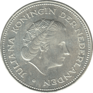 1970 SILVER 10 GULDEN NETHERLANDS QUEEN JULIANA 8 - WORLD SILVER COINS - Cambridgeshire Coins