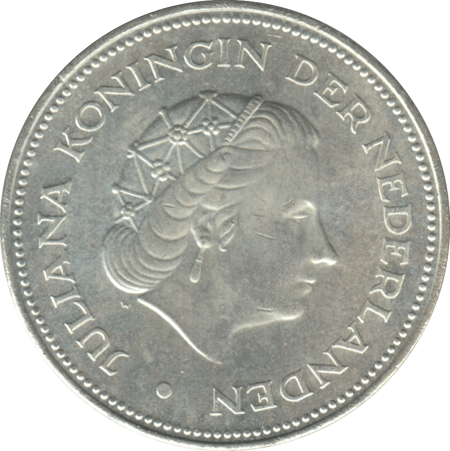 1970 SILVER 10 GULDEN NETHERLANDS QUEEN JULIANA 8 - WORLD SILVER COINS - Cambridgeshire Coins