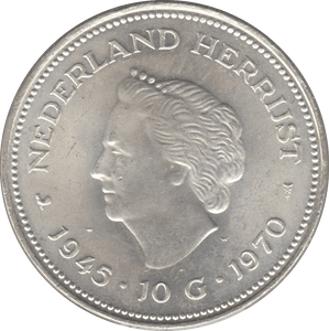 1970 SILVER 10 GULDEN NETHERLANDS - SILVER WORLD COINS - Cambridgeshire Coins