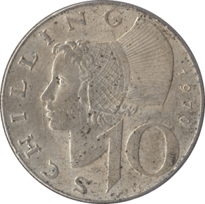 1970 SILVER 10 SCHILLING AUSTRIA - SILVER WORLD COINS - Cambridgeshire Coins