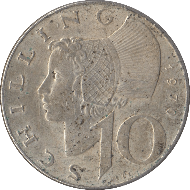 1970 SILVER 10 SCHILLING AUSTRIA - SILVER WORLD COINS - Cambridgeshire Coins