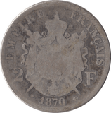 1970 SILVER 2 FRANCS FRANCE - SILVER WORLD COINS - Cambridgeshire Coins