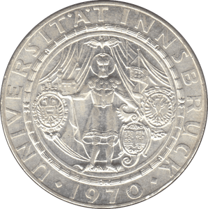1970 SILVER 50 SCHILLING AUSTRIA - SILVER WORLD COINS - Cambridgeshire Coins