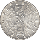 1970 SILVER 50 SCHILLING AUSTRIA - SILVER WORLD COINS - Cambridgeshire Coins