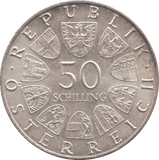 1970 SILVER 50 SCHILLING AUSTRIA - SILVER WORLD COINS - Cambridgeshire Coins