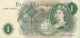 1970'S ONE POUND BANKNOTE HOLLOM USED - £1 BANKNOTE - Cambridgeshire Coins