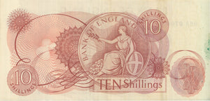 1970'S TEN SHILLINGS BANKNOTE FORDE USED - 10 Shillings Banknotes - Cambridgeshire Coins