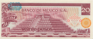 1971 20 PESOS BANKNOTE MEXICO REF 909 - World Banknotes - Cambridgeshire Coins
