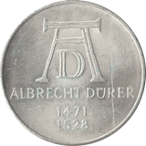 1971 ALBRECHT DURER GERMANY SILVER 5 MARKS - SILVER WORLD COINS - Cambridgeshire Coins