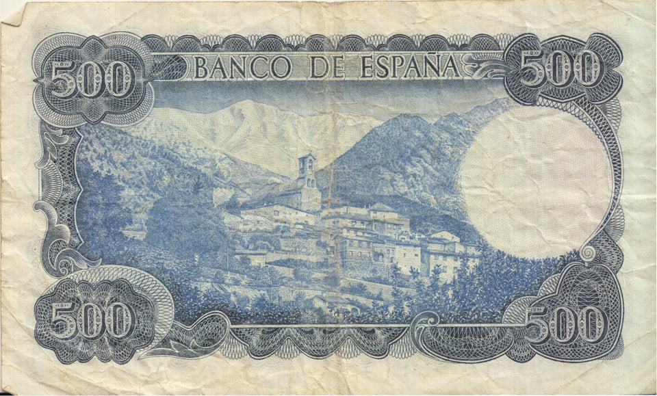 1971 BANK OF SPAIN 500 PESETAS BANKNOTE REF 1259 - World Banknotes - Cambridgeshire Coins