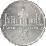 1971 DEM DEUTSCHEN VOLKE GERMANY SILVER 5 MARKS - SILVER WORLD COINS - Cambridgeshire Coins