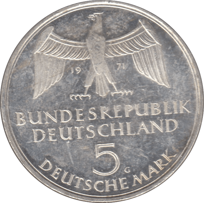 1971 GERMANY SILVER 5 MARKS ( UNC ) - SILVER WORLD COINS - Cambridgeshire Coins
