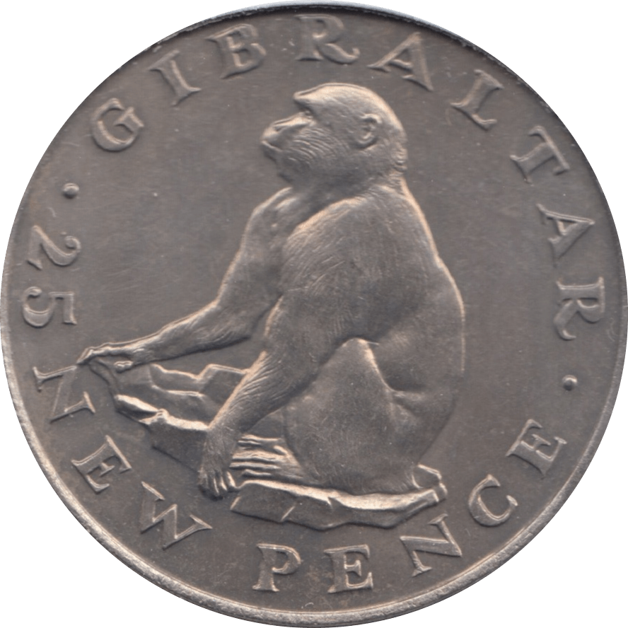 1971 GIBRALTAR 25 NEW PENCE - WORLD COINS - Cambridgeshire Coins