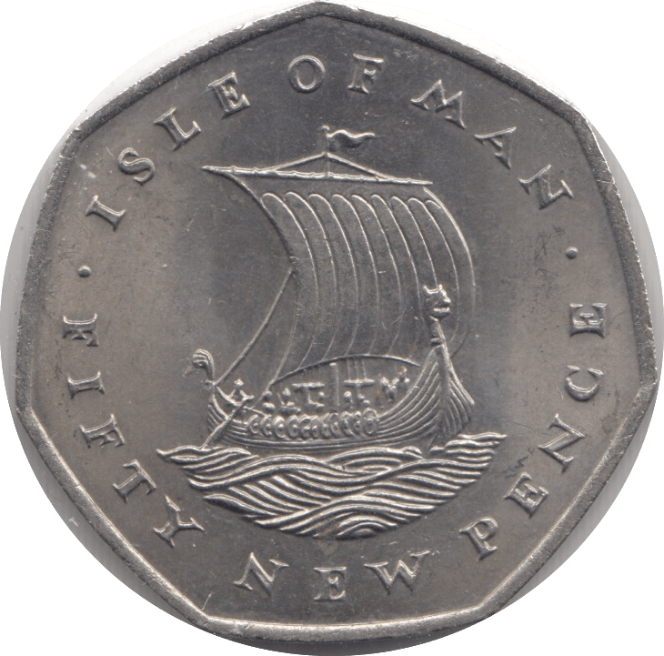1971 ISLE OF MAN FIFTY PENCE - WORLD COINS - Cambridgeshire Coins