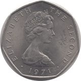 1971 ISLE OF MAN FIFTY PENCE - WORLD COINS - Cambridgeshire Coins