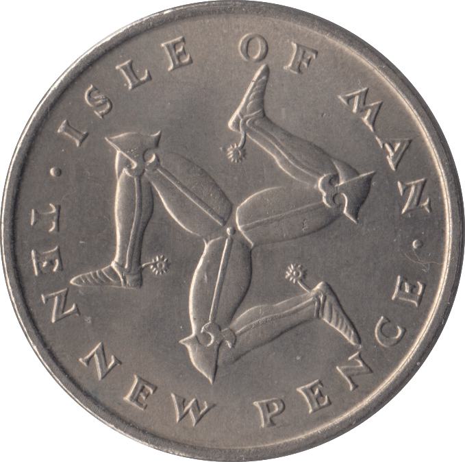 1971 ISLE OF MAN TEN PENCE - WORLD COINS - Cambridgeshire Coins
