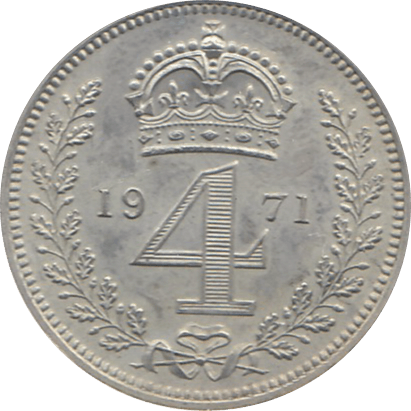 1971 MAUNDY FOURPENCE ( UNC ) - Maundy Coins - Cambridgeshire Coins