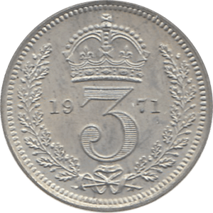 1971 MAUNDY THREEPENCE ( UNC ) - Maundy Coins - Cambridgeshire Coins