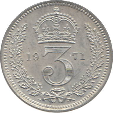 1971 MAUNDY THREEPENCE ( UNC ) - Maundy Coins - Cambridgeshire Coins