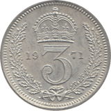 1971 MAUNDY THREEPENCE ( UNC ) - Maundy Coins - Cambridgeshire Coins