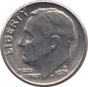 1971 ONE DIME USA - SILVER WORLD COINS - Cambridgeshire Coins