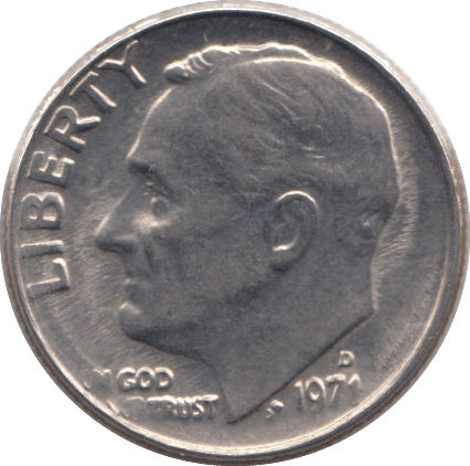 1971 ONE DIME USA - SILVER WORLD COINS - Cambridgeshire Coins