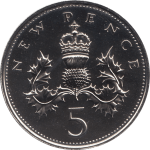 1971 PROOF FIVE PENCE 5P - 5p PROOF - Cambridgeshire Coins