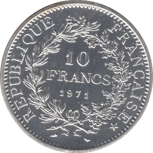 1971 SILVER 10 FRANCS FRANCE - SILVER WORLD COINS - Cambridgeshire Coins