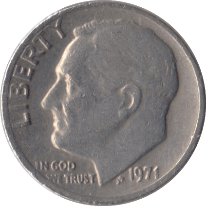 1971 USA ONE DIME - WORLD COINS - Cambridgeshire Coins