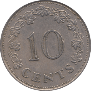 1972 10 CENTS MALTA - WORLD COINS - Cambridgeshire Coins
