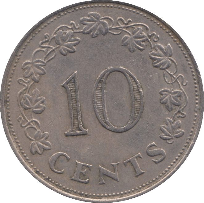 1972 10 CENTS MALTA - WORLD COINS - Cambridgeshire Coins