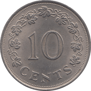 1972 10 CENTS MALTA - WORLD COINS - Cambridgeshire Coins