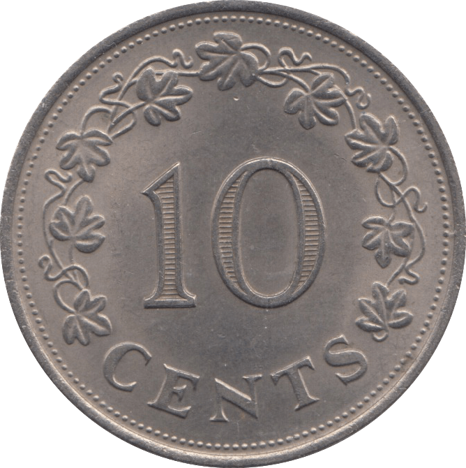 1972 10 CENTS MALTA - WORLD COINS - Cambridgeshire Coins