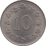 1972 10 CENTS MALTA - WORLD COINS - Cambridgeshire Coins