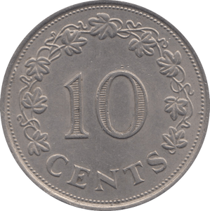 1972 10 CENTS MALTA - WORLD COINS - Cambridgeshire Coins